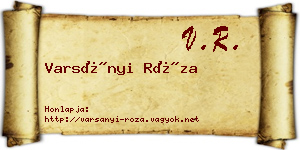 Varsányi Róza névjegykártya